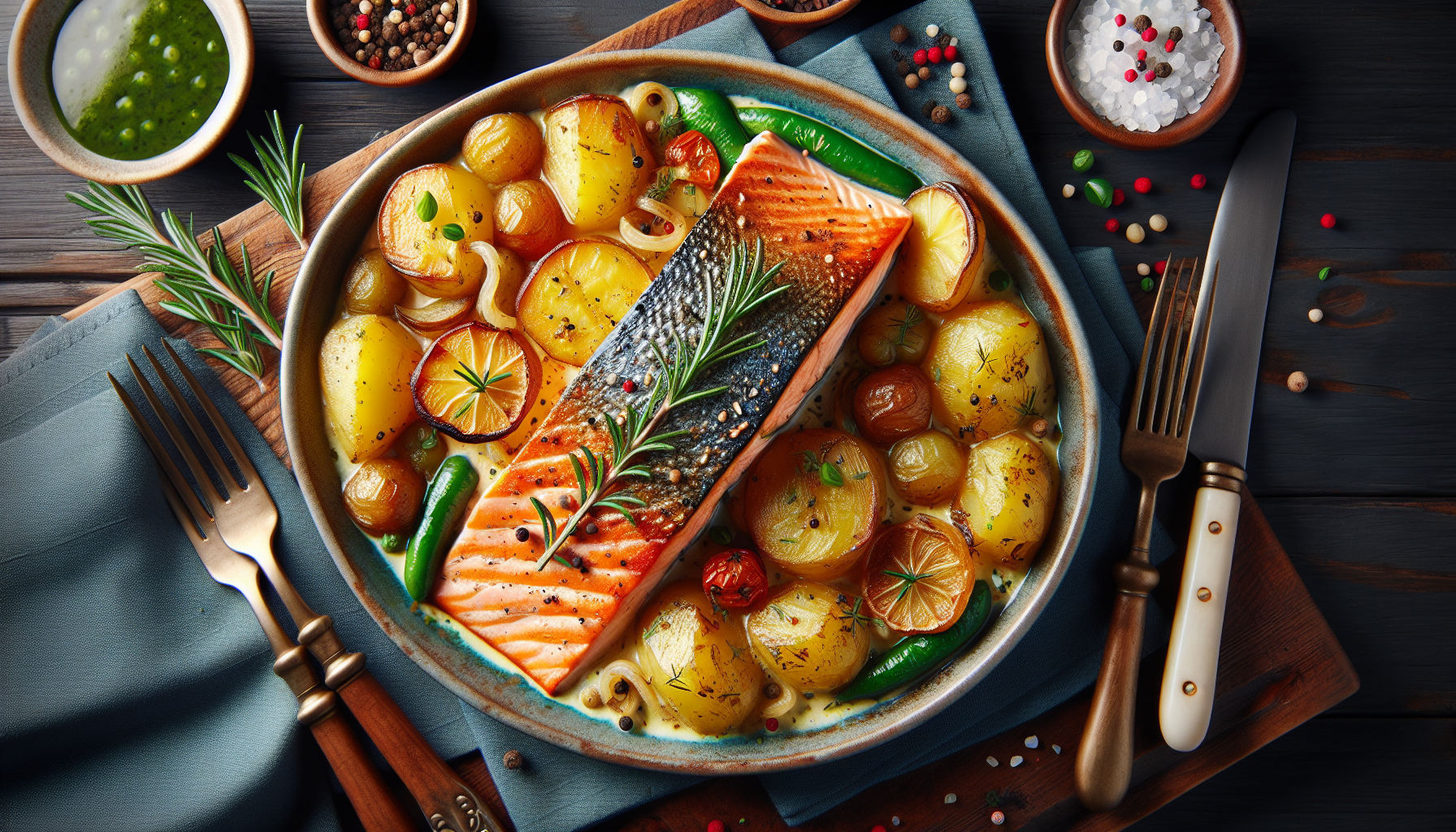 salmone al forno con patate